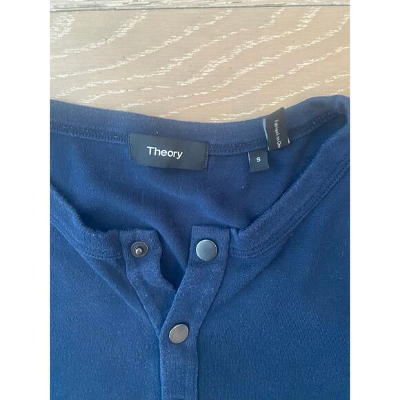 Mens Theory  Navy Henley Size Small - Picture 2 of 3